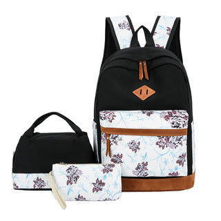 Casual Backpack Three-piece Large Capacity Student Schoolbag Japanese Style